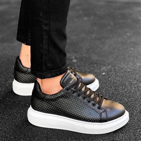 black designer sneakers.